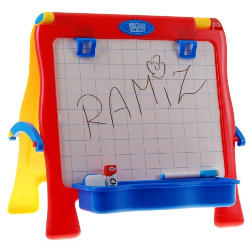 Oboustranná vzdělávací tabule 4v1 pro děti 3+ křídová tabule + magnetické kancelářské sponky + příslušenství