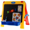 Oboustranná vzdělávací tabule 4v1 pro děti 3+ křídová tabule + magnetické kancelářské sponky + příslušenství
