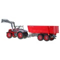 Rýpadlo traktor a přívěsem pro děti 3+ dálkové ovládání + pohyblivé prvky červená