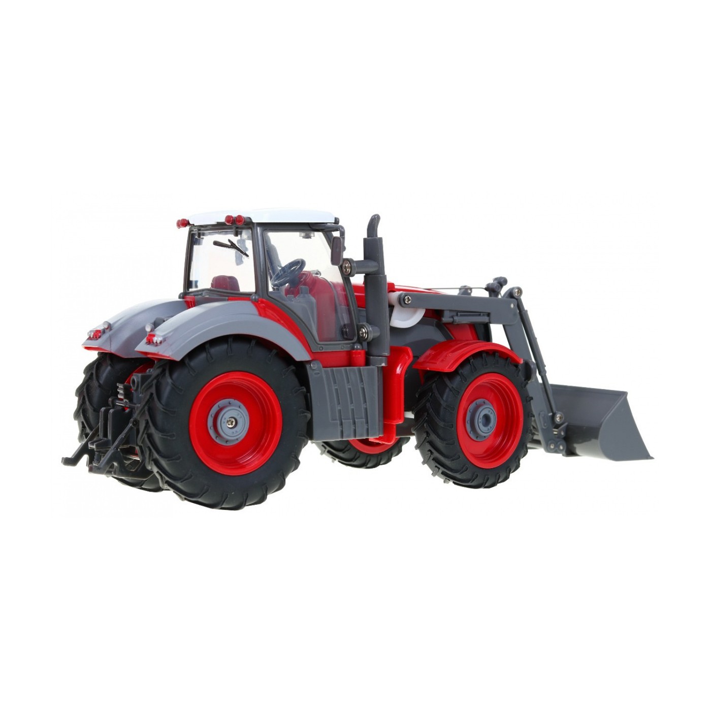 Rýpadlo traktor a přívěsem pro děti 3+ dálkové ovládání + pohyblivé prvky červená