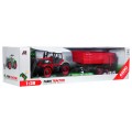 Rýpadlo traktor a přívěsem pro děti 3+ dálkové ovládání + pohyblivé prvky červená