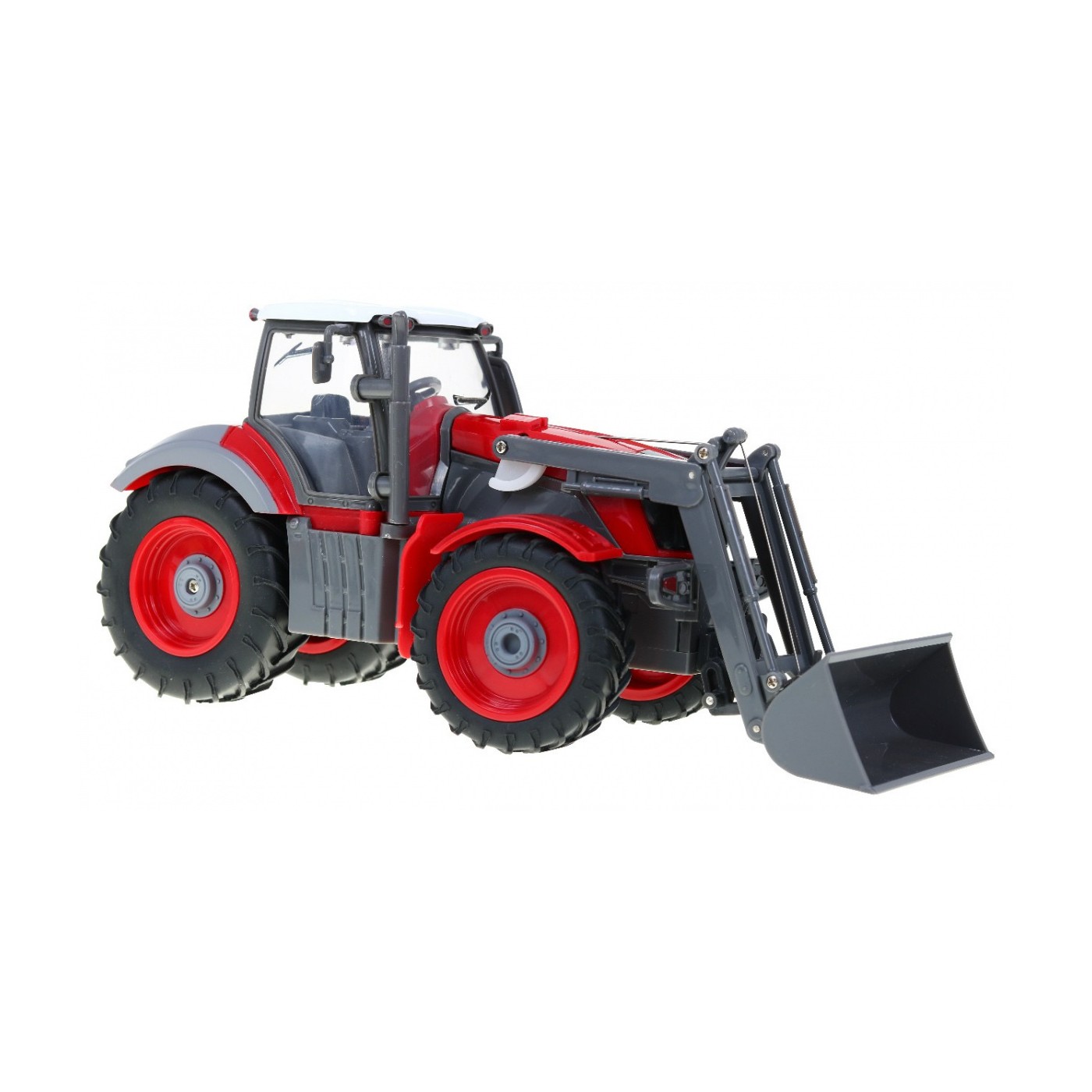Rypadlový traktor a přívěsem pro děti 3+ dálkové ovládání + pohyblivé prvky červeno-zelená