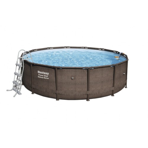 14ft ocelový bazén 427x107 cm Power Steel Deluxe Ratan S