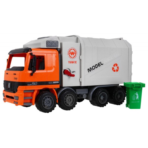 Dětský popelářský vůz 3+ Pohyblivé prvky + Kontejner + Nauka o ekologii