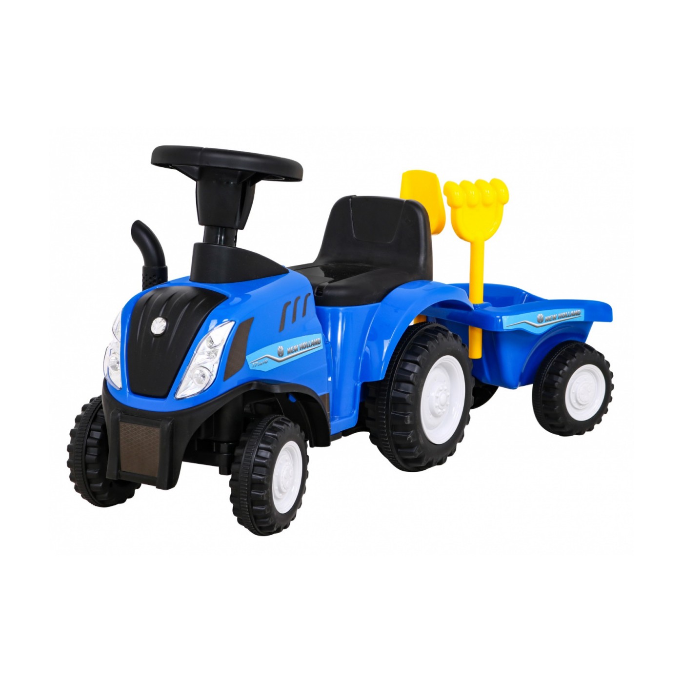 Traktor s přívěsem New Holland T7 Místo pro děti + Doplňky + Zvuky + LED
