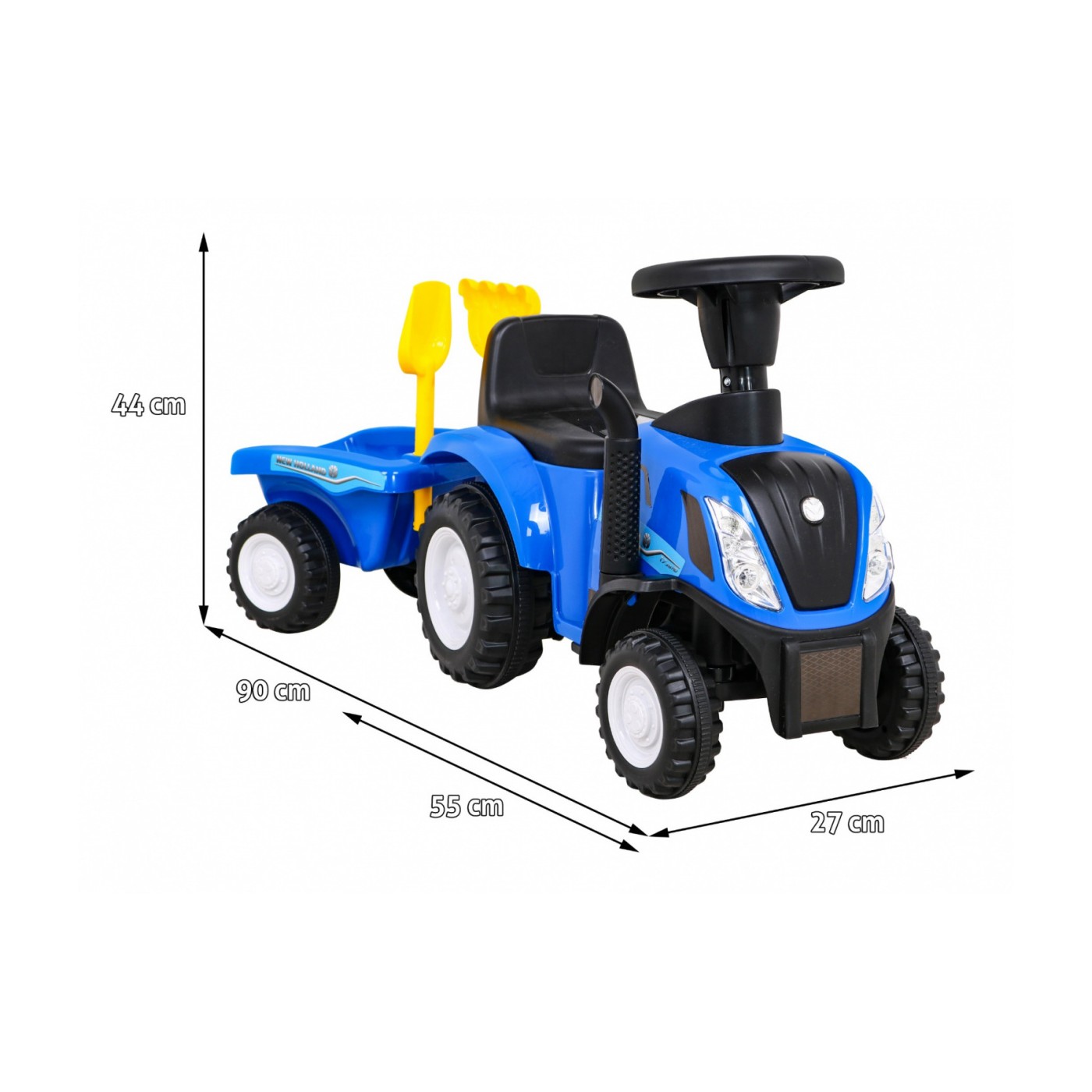 Traktor s přívěsem New Holland T7 Místo pro děti + Doplňky + Zvuky + LED