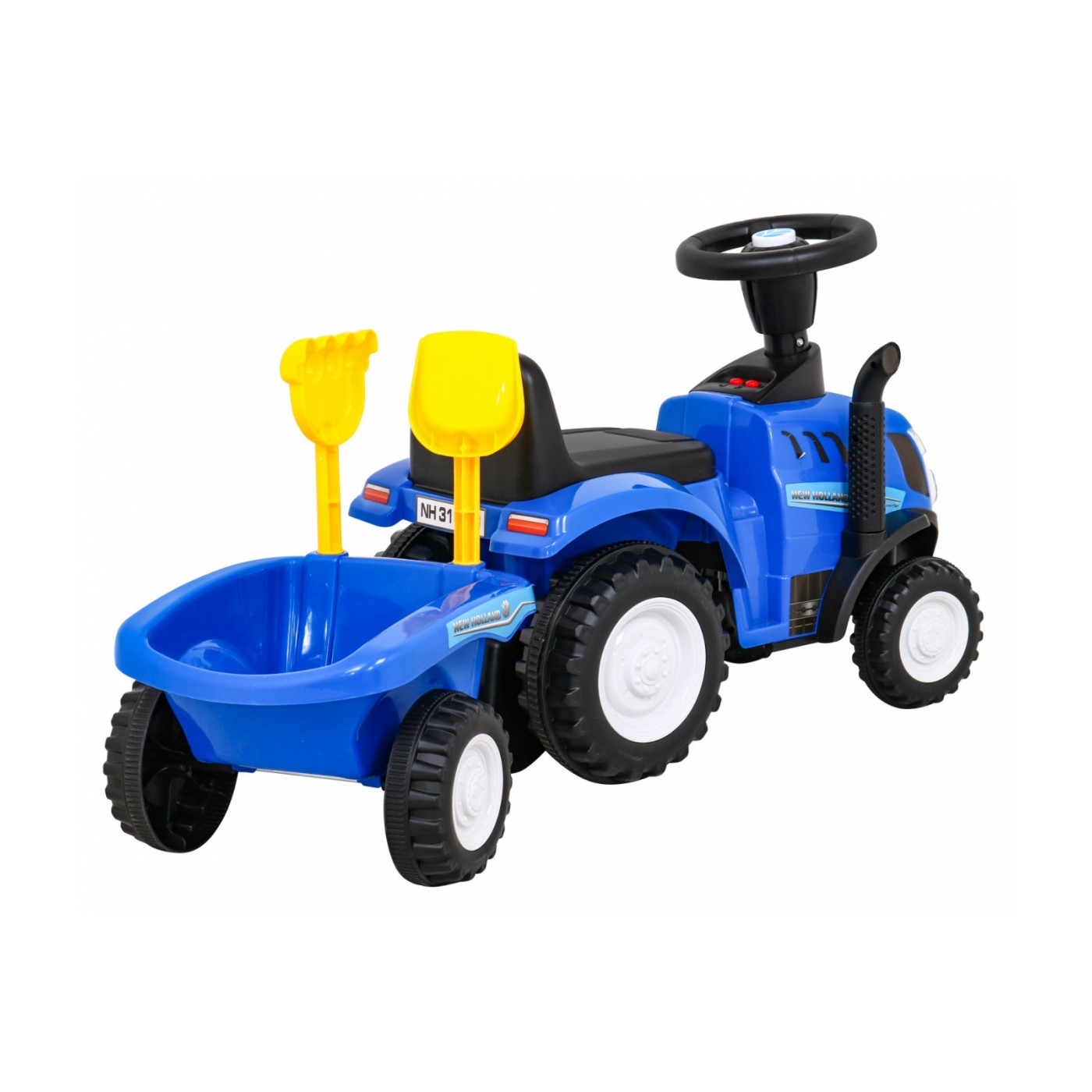 Traktor s přívěsem New Holland T7 Místo pro děti + Doplňky + Zvuky + LED