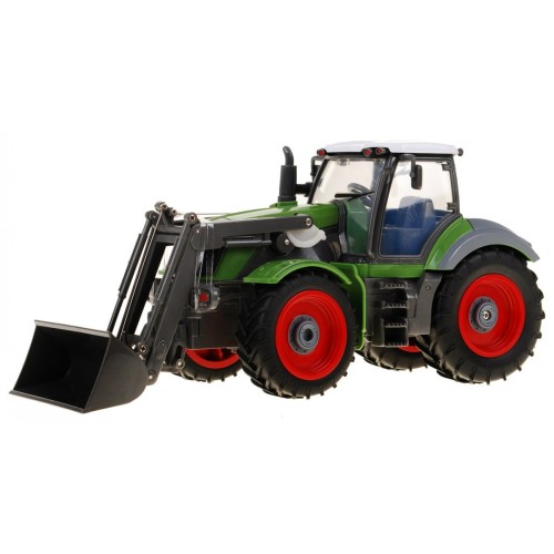 Rypadlový traktor a dětský přívěs 3+ dálkové ovládání + pohyblivé prvky zeleno-červená