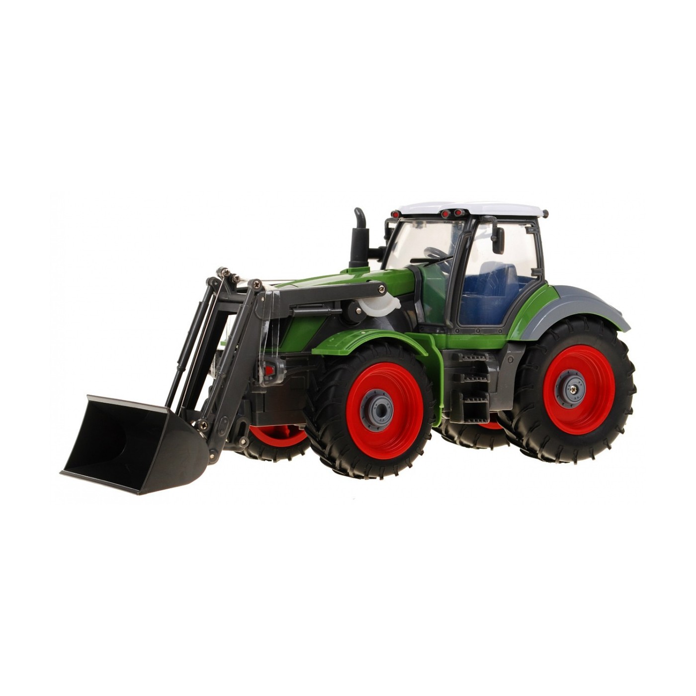 Rypadlový traktor a dětský přívěs 3+ dálkové ovládání + pohyblivé prvky zeleno-červená