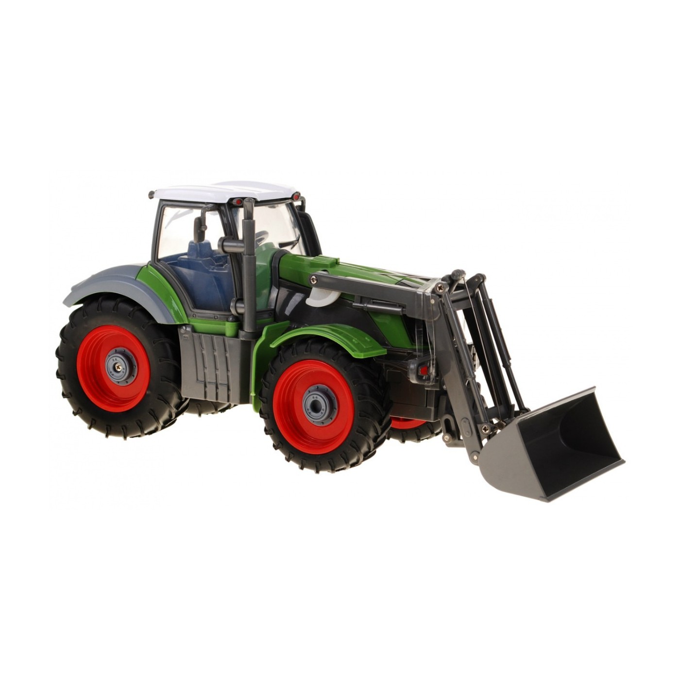 Rypadlový traktor a dětský přívěs 3+ dálkové ovládání + pohyblivé prvky zeleno-červená