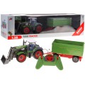 Bagr Traktor a dětský přívěs 3+ Dálkové ovládání + Pohyblivé kusy Zelená