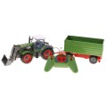Bagr Traktor a dětský přívěs 3+ Dálkové ovládání + Pohyblivé kusy Zelená