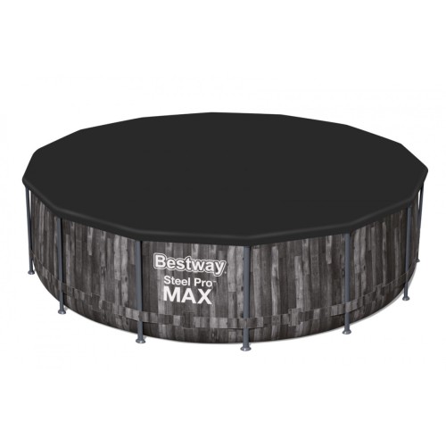 Steel Pro MAX Rack bazén 427x107 imitace dřeva 14 STOP BESTWAY 5v1 + Pumpa + Žebřík