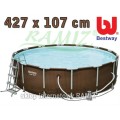 14ft ocelový bazén 427x107cm RATANOVÝ rám BESTWAY