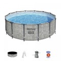 Steel Pro MAX Rack bazén 427x122 imitace kamene 14 stop BESTWAY 5v1 + příslušenství