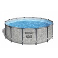 Steel Pro MAX Rack bazén 427x122 imitace kamene 14 stop BESTWAY 5v1 + příslušenství