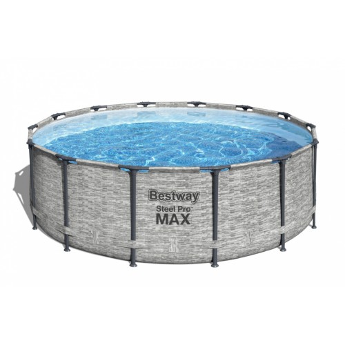 Steel Pro MAX Rack bazén 427x122 imitace kamene 14 stop BESTWAY 5v1 + příslušenství