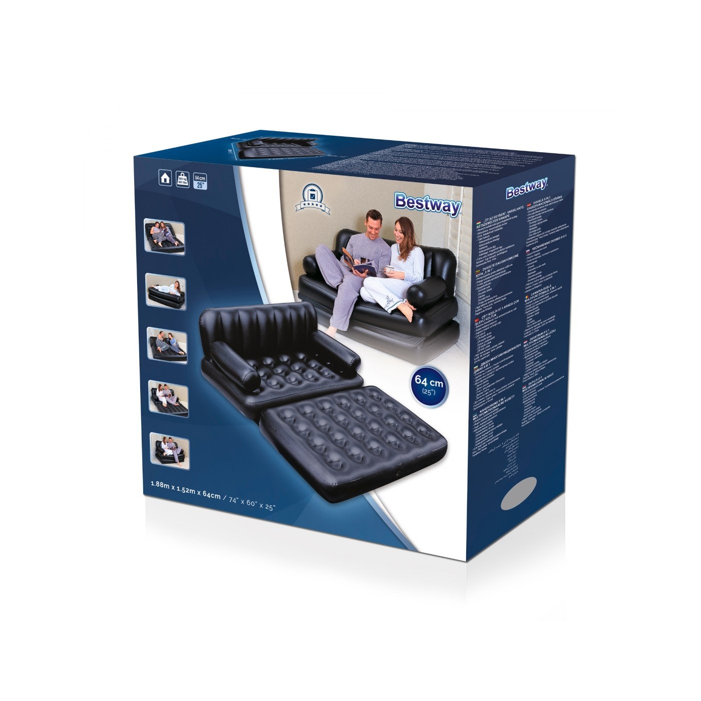 Multifunkční rozkládací pohovka 188 152 64 cm BESTWAY