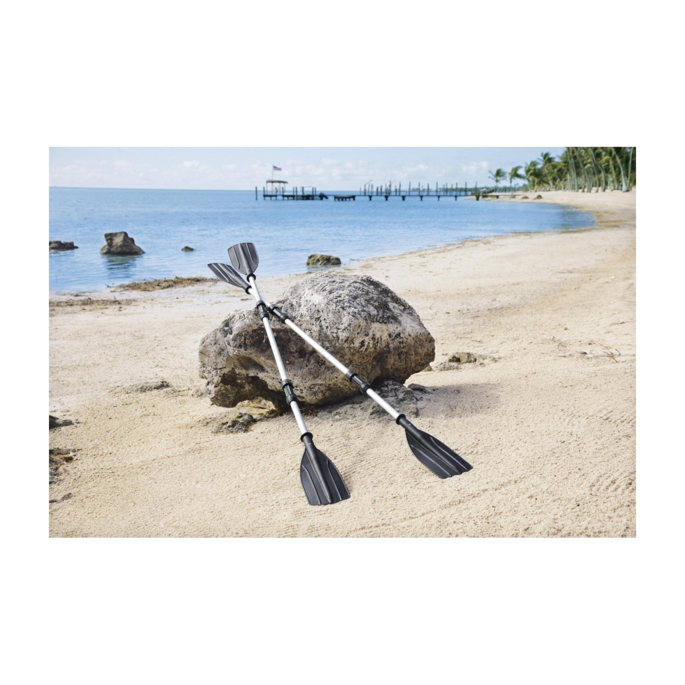 Dvojitá hliníková plavecká pádla 2v1 BESTWAY 145 cm/218 cm