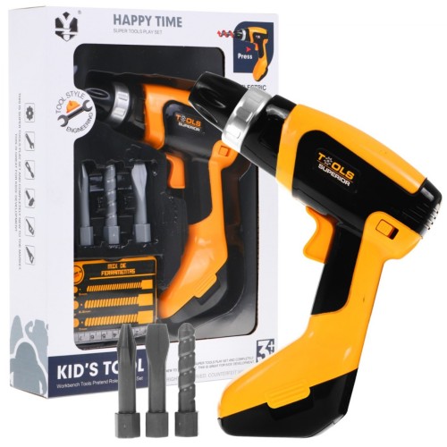 Elektrický dětský šroubovák 3+ hluk + rotační vrták + 3 vyměnitelné hroty