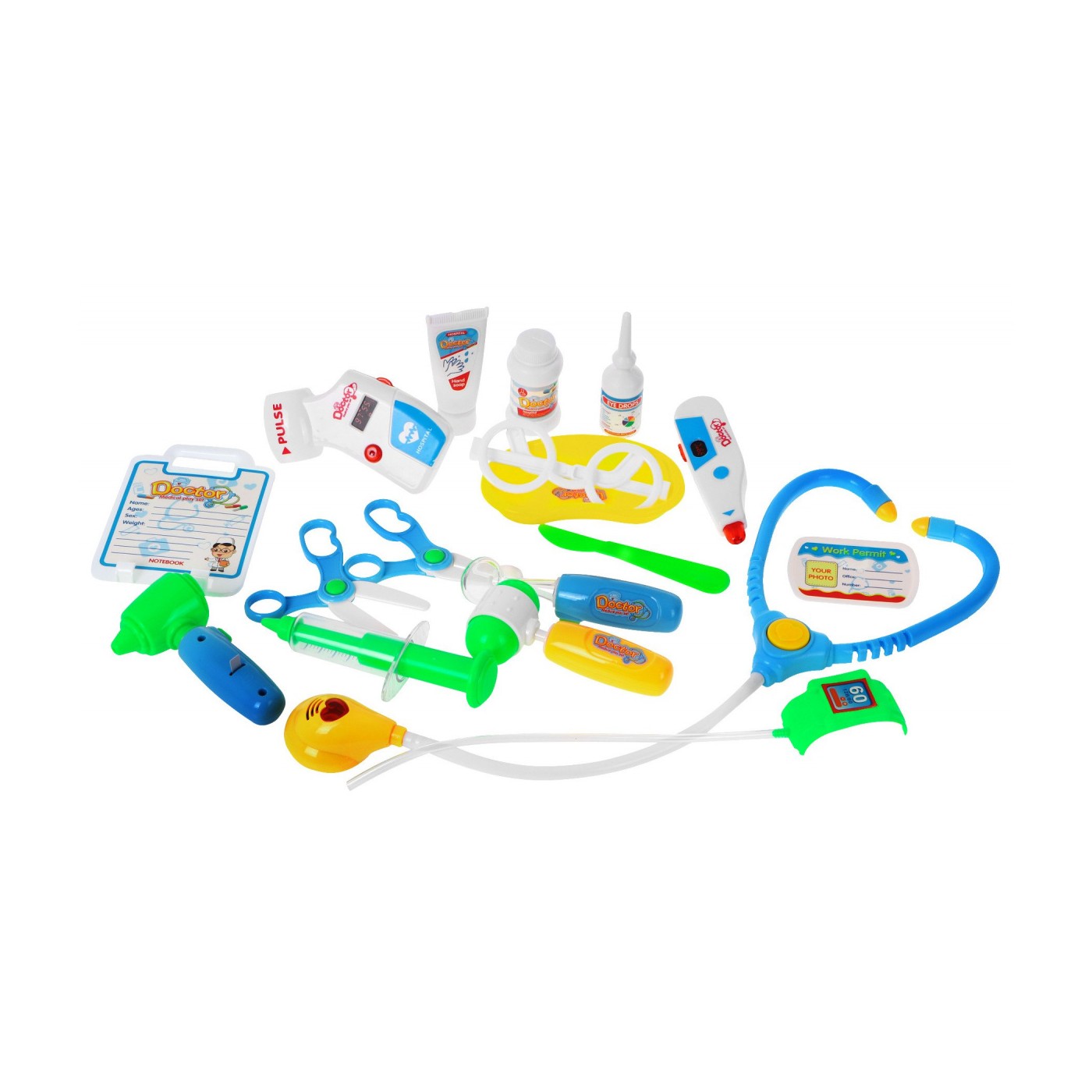 Vozík malého lékaře s EKG dětí 3+ EKG panel + stetoskop + teploměr + 17 el. Zvuky světla