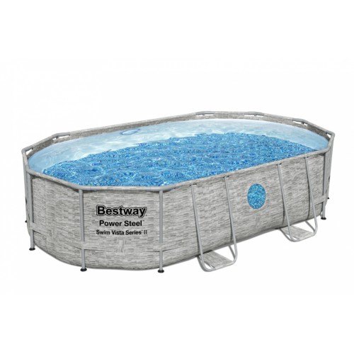 Power Steel Swim Vista Rám Bazén s oknem 488x305x107 16x10FT BESTWAY 6v1 + Pískové čerpadlo