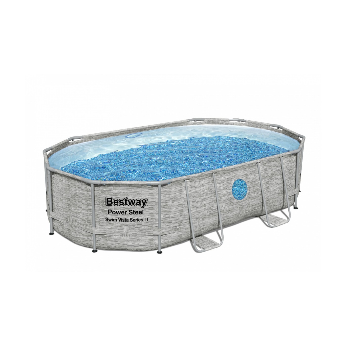 Power Steel Swim Vista Rám Bazén s oknem 488x305x107 16x10FT BESTWAY 6v1 + Pískové čerpadlo