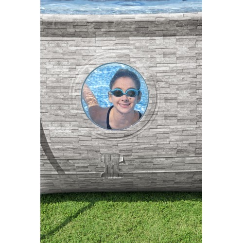 Power Steel Swim Vista Rám Bazén s oknem 488x305x107 16x10FT BESTWAY 6v1 + Pískové čerpadlo