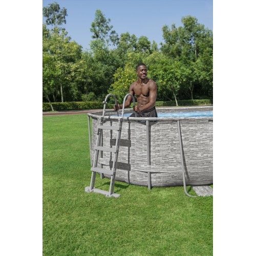 Power Steel Swim Vista Rám Bazén s oknem 488x305x107 16x10FT BESTWAY 6v1 + Pískové čerpadlo