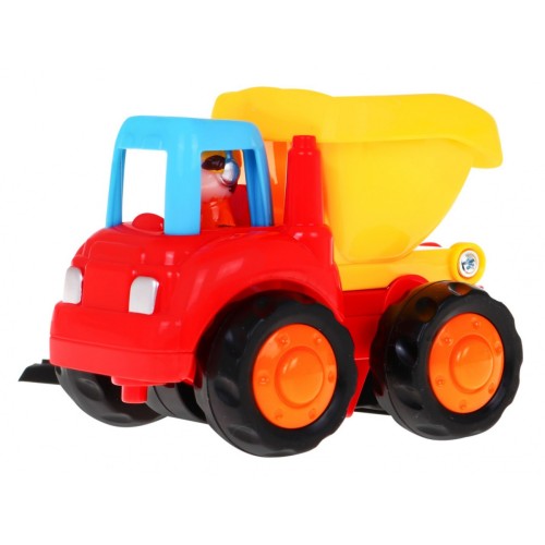 Sada 4 dětských vozidel 18m+ traktor míchačka betonu bagr sklápěč + pohyblivé díly + ruční pohon