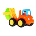 Sada 4 dětských vozidel 18m+ traktor míchačka betonu bagr sklápěč + pohyblivé díly + ruční pohon