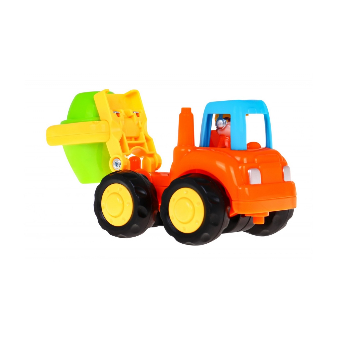 Sada 4 dětských vozidel 18m+ traktor míchačka betonu bagr sklápěč + pohyblivé díly + ruční pohon