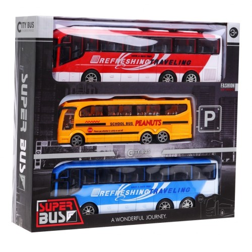 3 modely dětských autobusů 3+ školní autobus + vyhlídkové autobusy + živé barvy