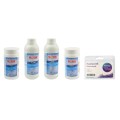 BESTWAY Pool Sada chemikálií pro čištění bazénů 5v1 Kit + Chlortix T + Floktix + Algae Fighter I + Minus pH + Testovací proužky