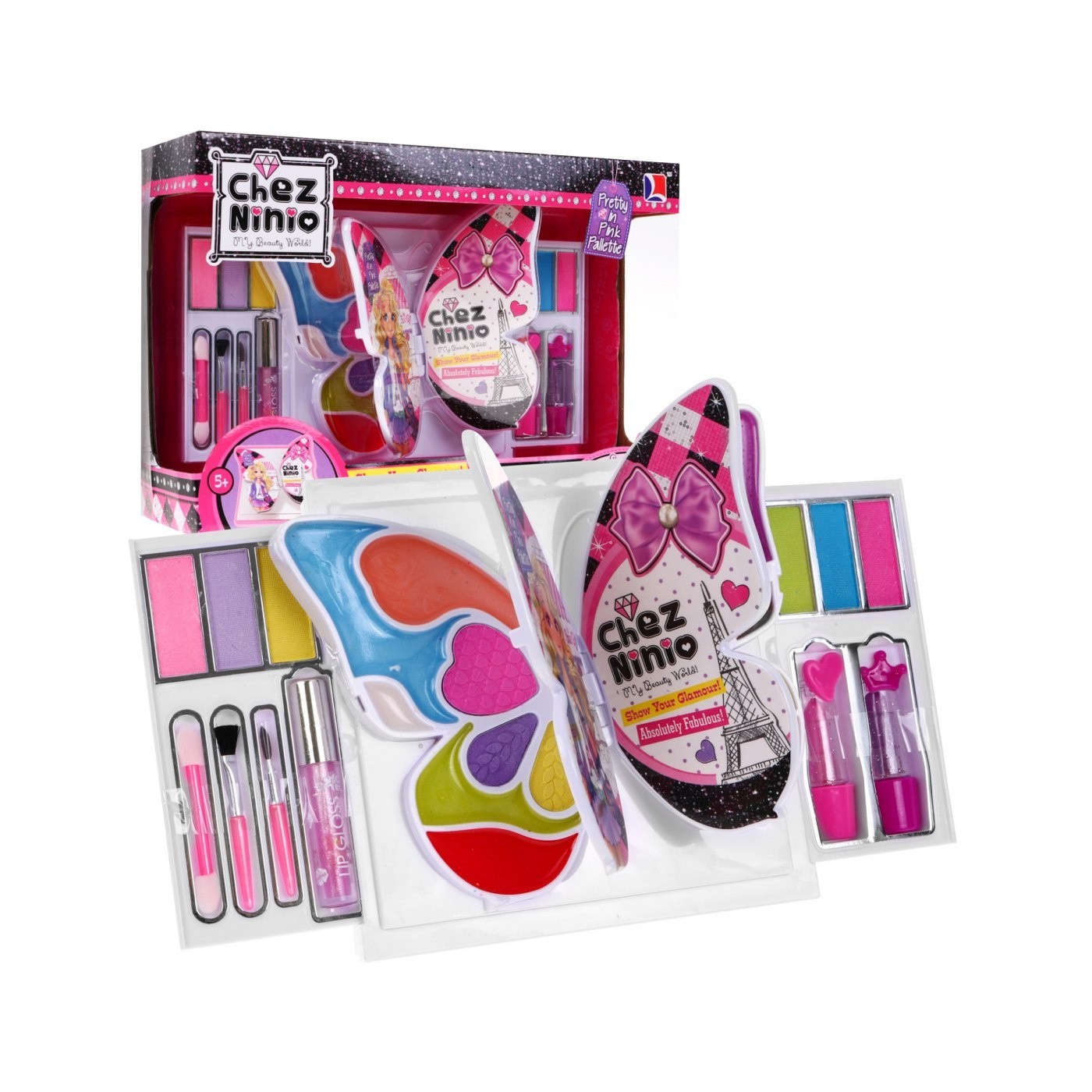 Sada na make-up barevná motýl pro děti 3+ Kosmetika + doplňky