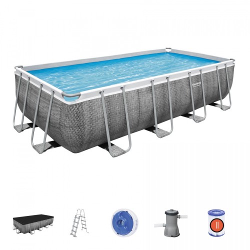 Power Steel rám bazén 488x244x122 imitace ratanu 16x8FT BESTWAY 6V1