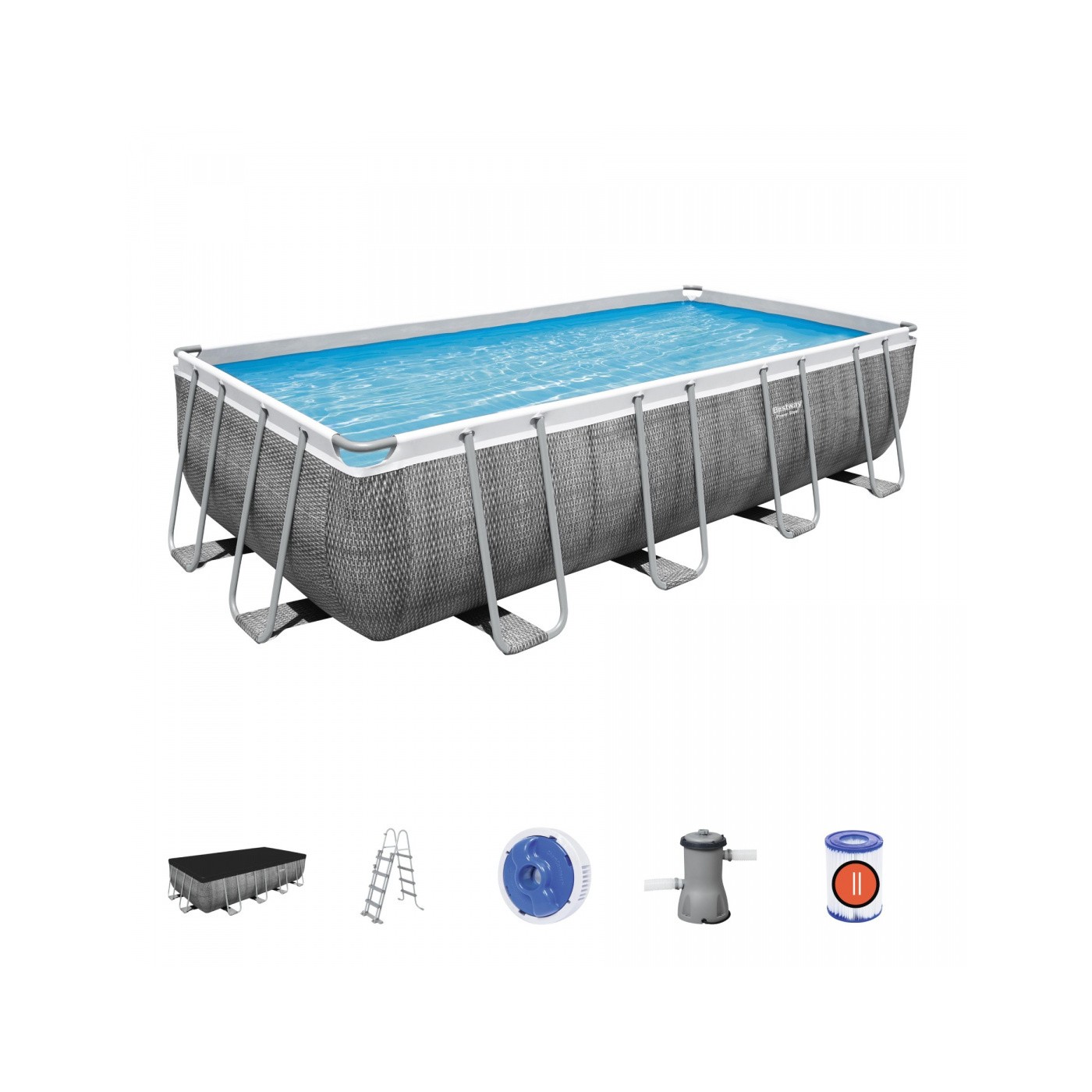 Power Steel rám bazén 488x244x122 imitace ratanu 16x8FT BESTWAY 6V1