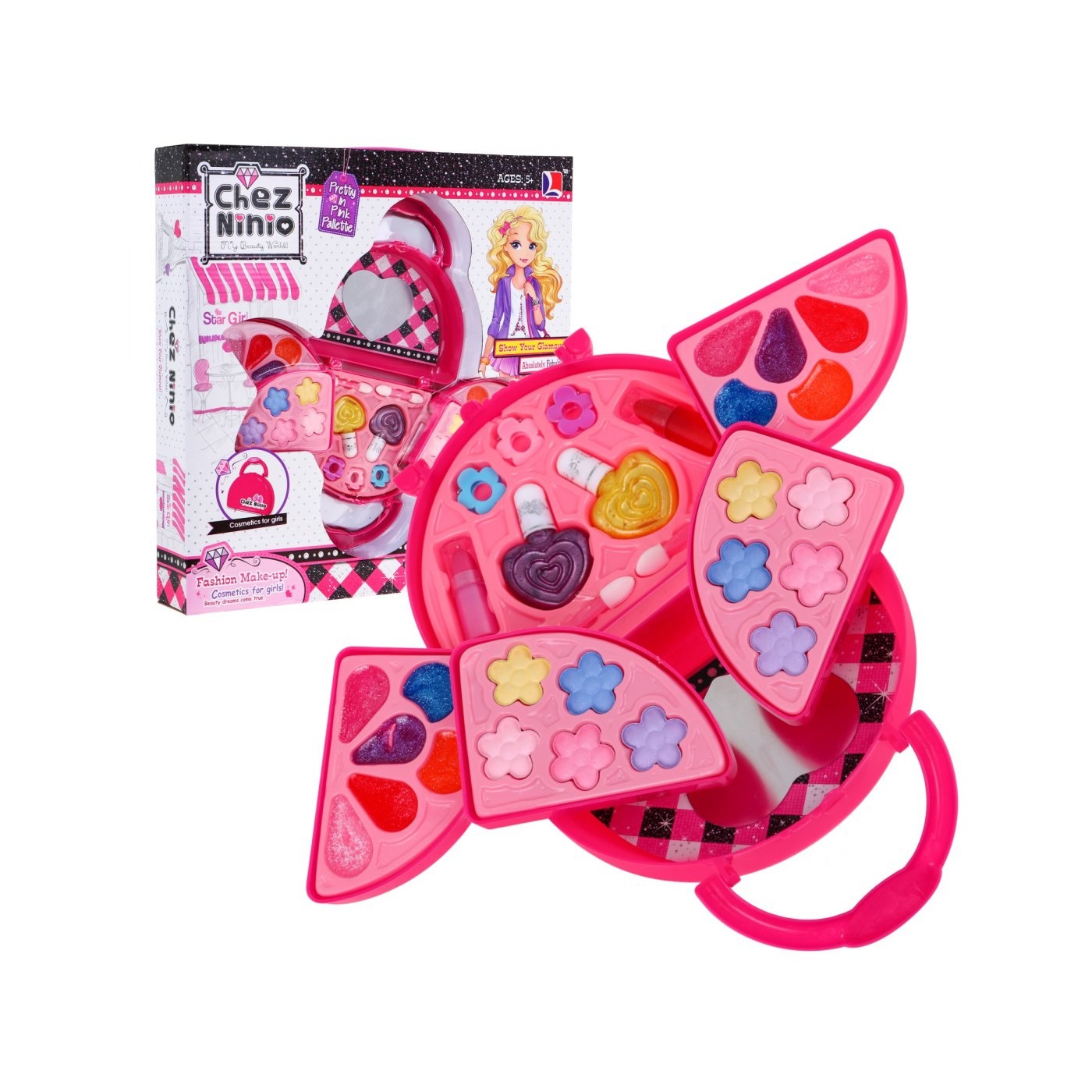 Sada na make-up rozkládací taštička pro děti 5+ Kosmetika na oči rty a nehty