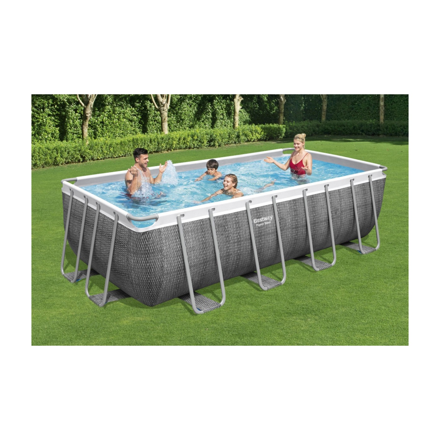 Power Steel rám bazén 488x244x122 imitace ratanu 16x8FT BESTWAY 6V1
