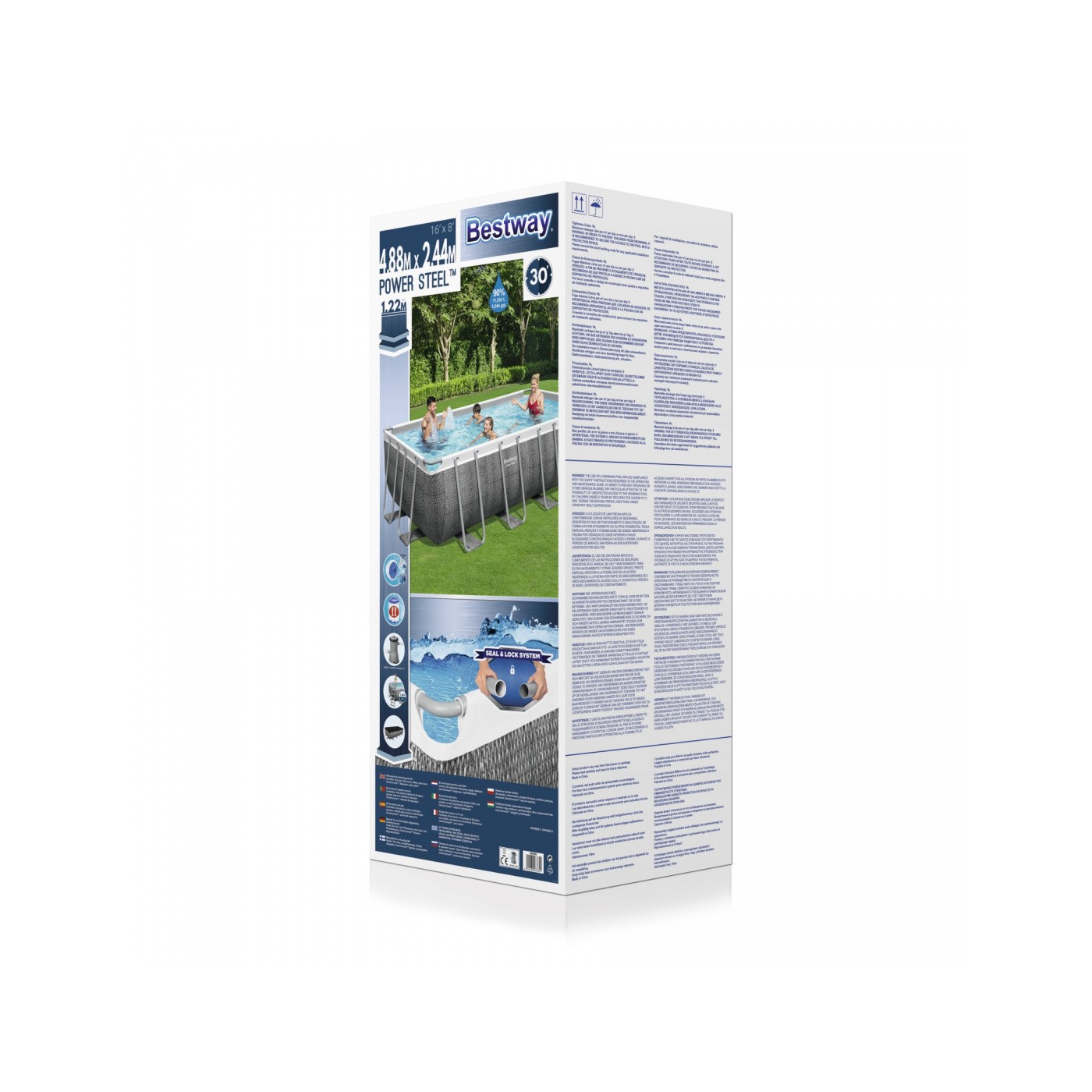 Power Steel rám bazén 488x244x122 imitace ratanu 16x8FT BESTWAY 6V1