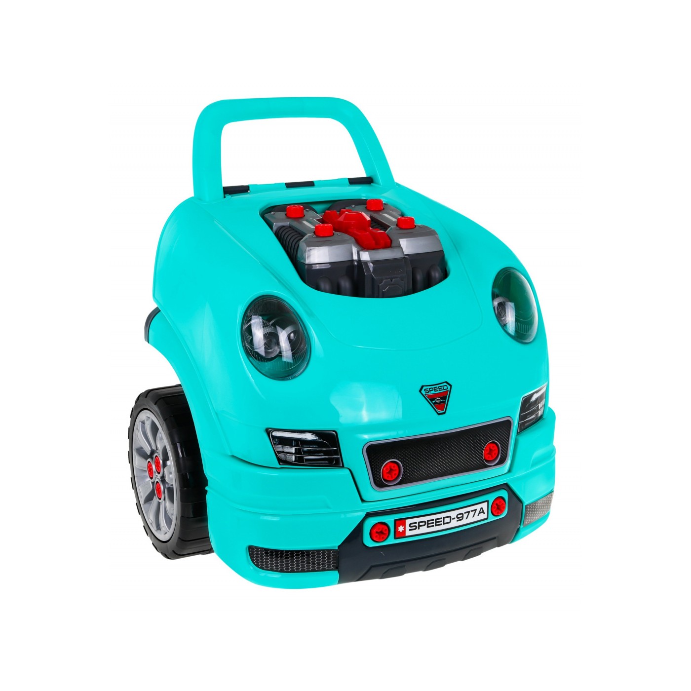 Auto s motorem na opravu pro děti 3+ Nástroje + Interaktivní kokpit + Dálkové ovládání 61 el. Sada Little Mechanic