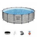 Steel Pro MAX Rack Pool 488x122 imitace kamene 16 stop BESTWAY 5v1 + příslušenství
