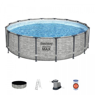 Steel Pro MAX Rack Pool 488x122 imitace kamene 16 stop BESTWAY 5v1 + příslušenství