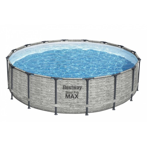 Steel Pro MAX Rack Pool 488x122 imitace kamene 16 stop BESTWAY 5v1 + příslušenství