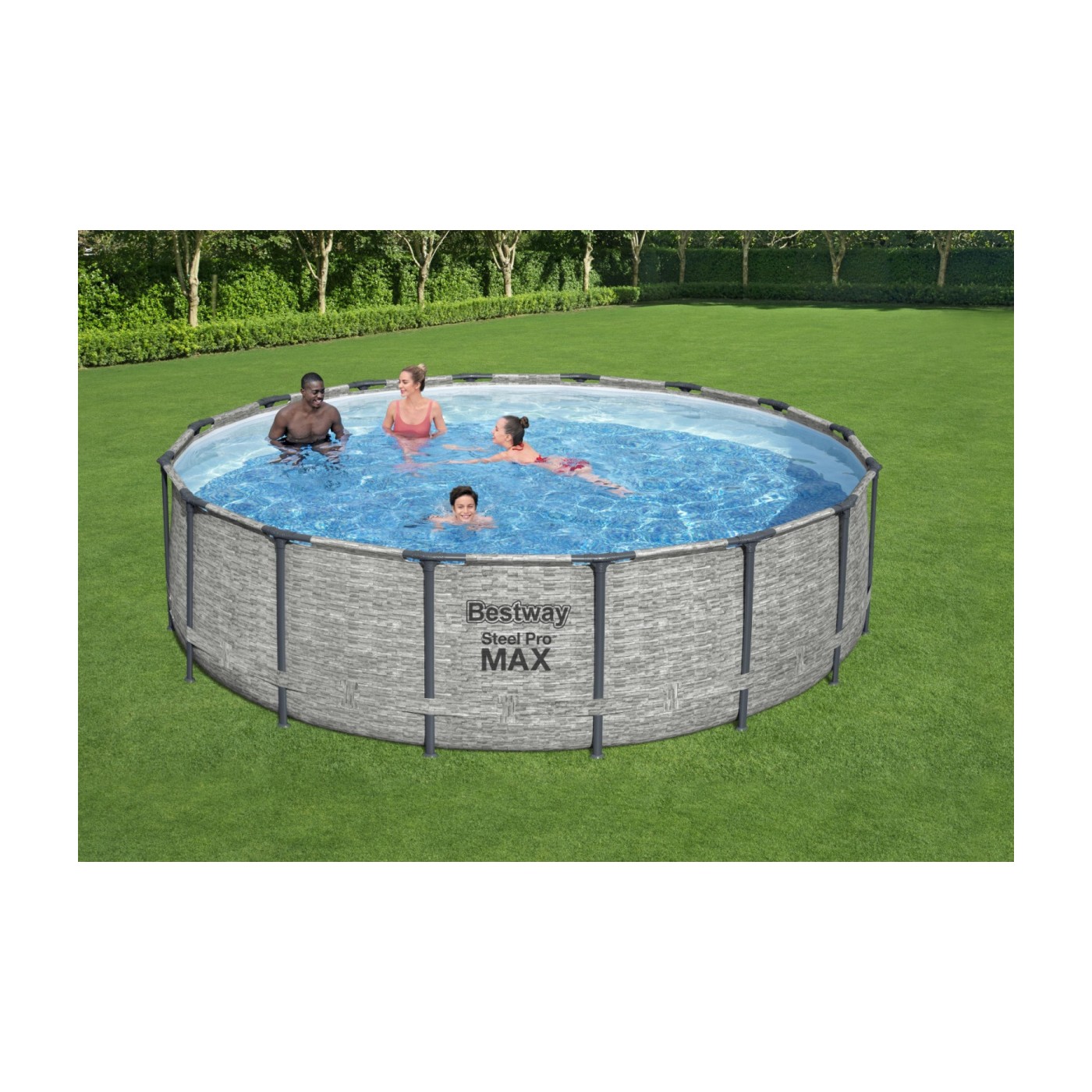 Steel Pro MAX Rack Pool 488x122 imitace kamene 16 stop BESTWAY 5v1 + příslušenství