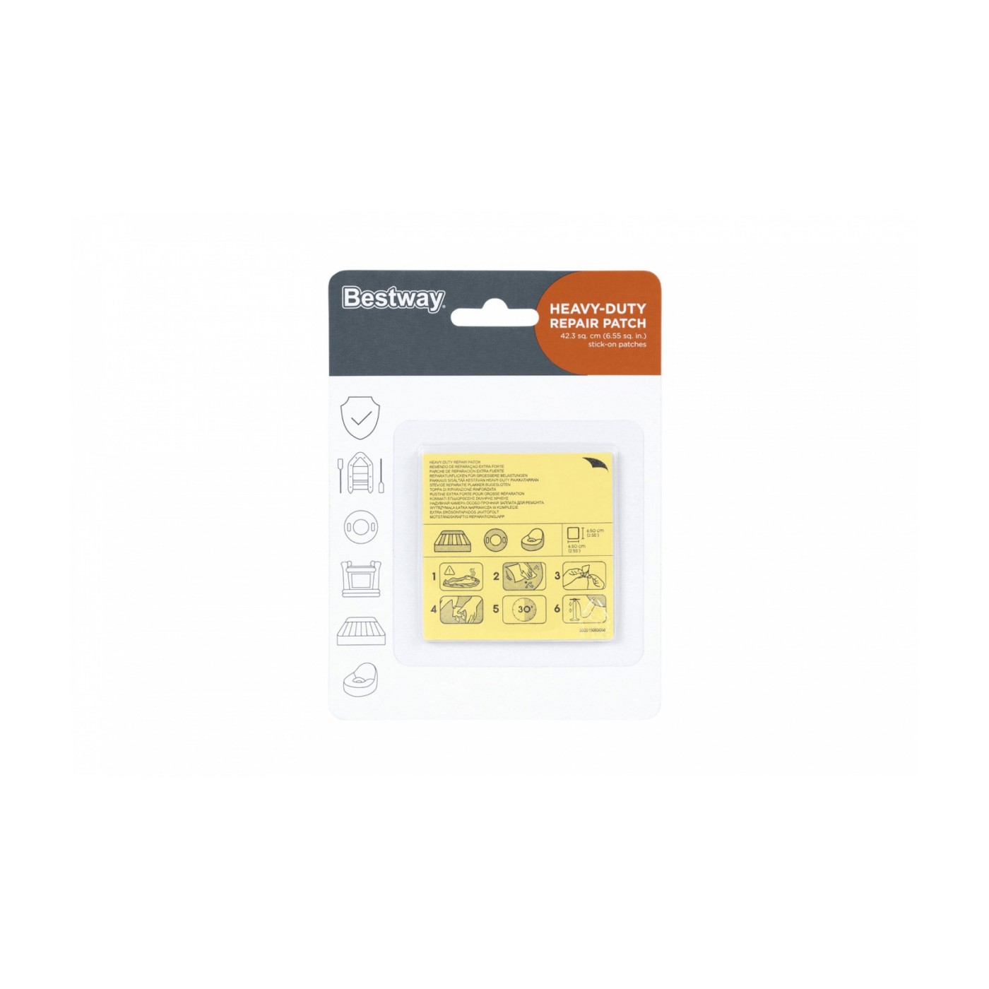 Sada 10 opravných podložek na PVC materiál 6,5x6,5cm BESTWAY
