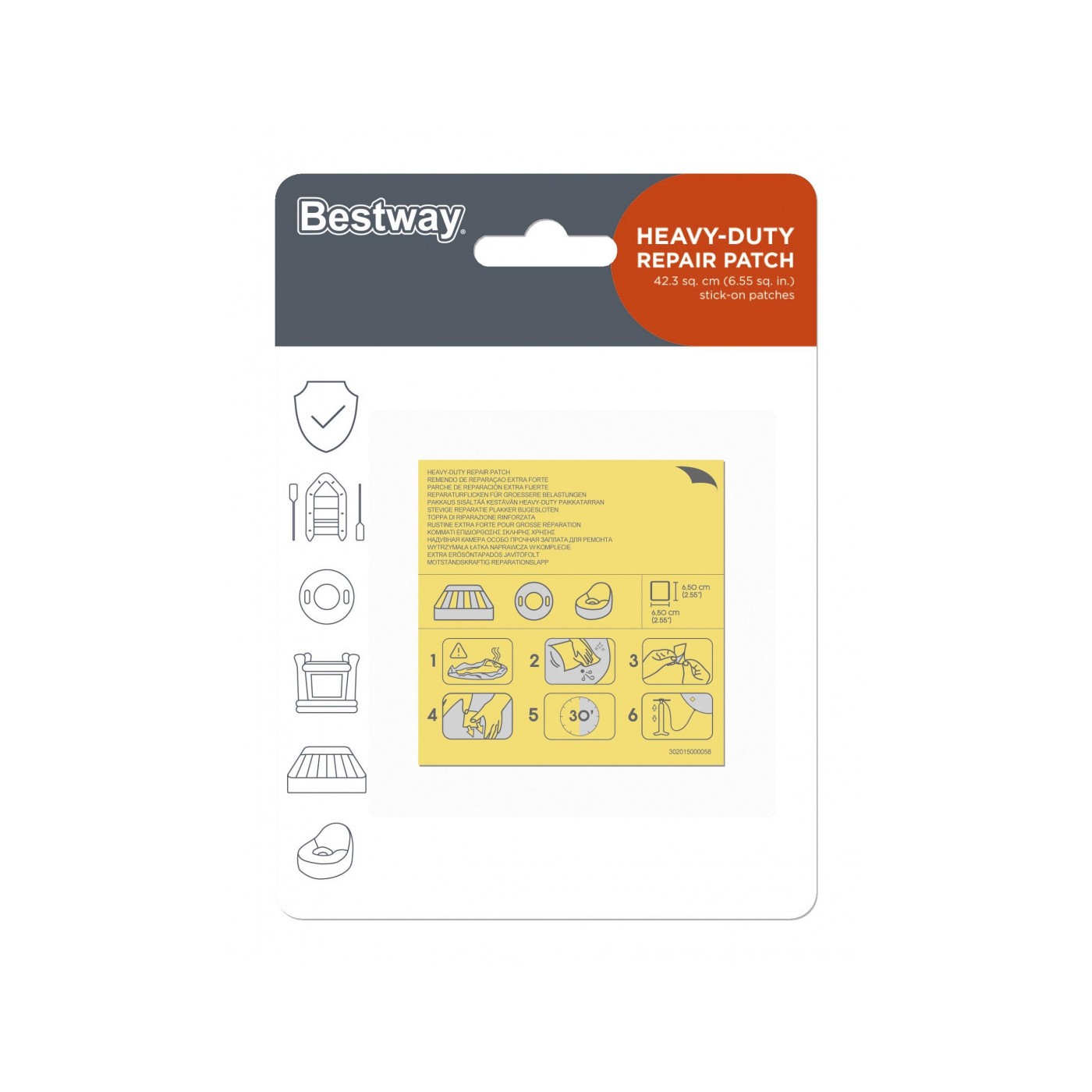 Sada 10 opravných podložek na PVC materiál 6,5x6,5cm BESTWAY