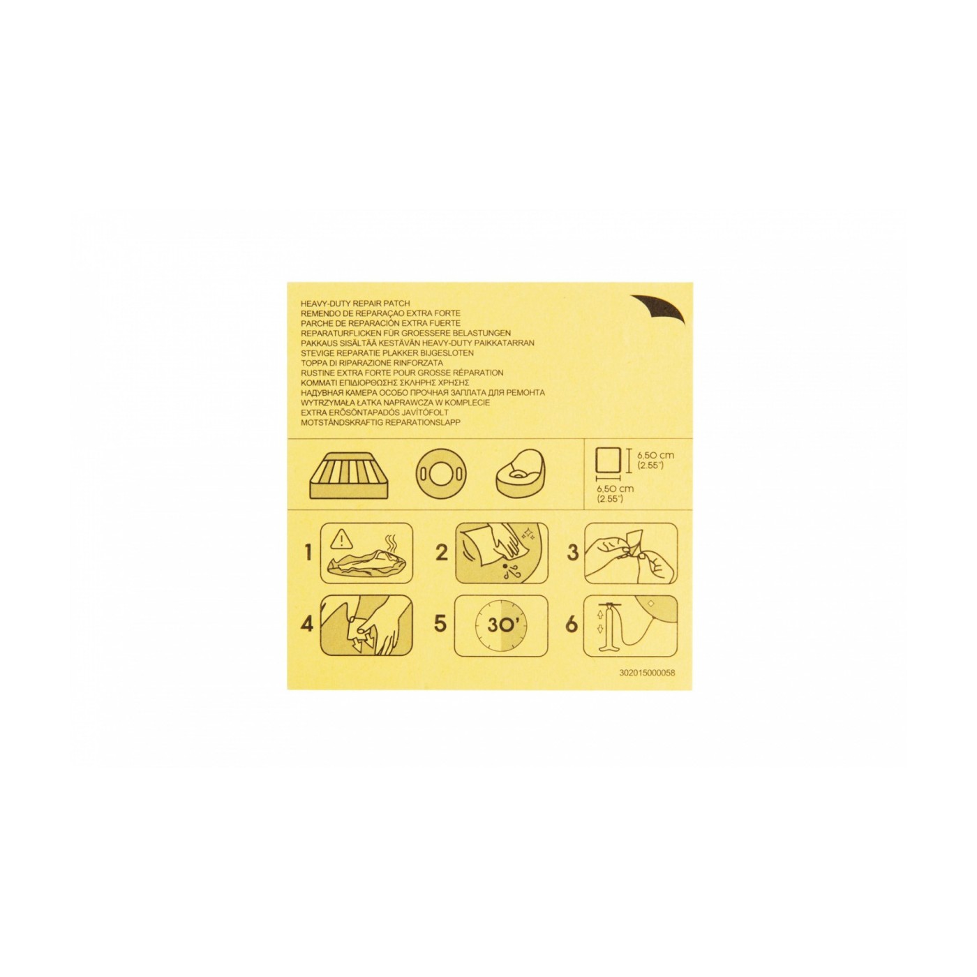 Sada 10 opravných podložek na PVC materiál 6,5x6,5cm BESTWAY