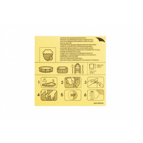 Sada 10 vodotěsných opravných podložek pro PVC 6,5 x 6,5 cm BESTWAY