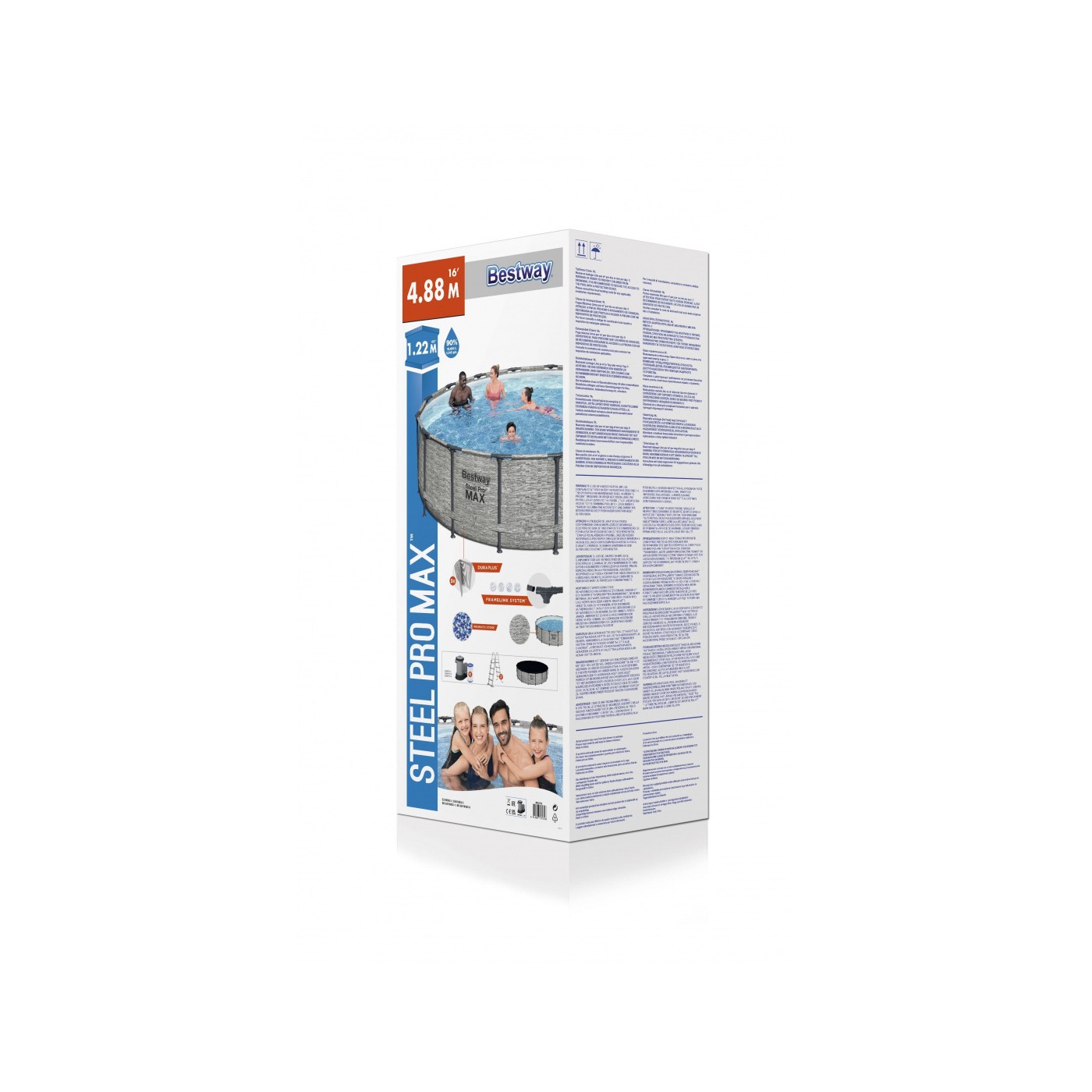 Steel Pro MAX Rack Pool 488x122 imitace kamene 16 stop BESTWAY 5v1 + příslušenství
